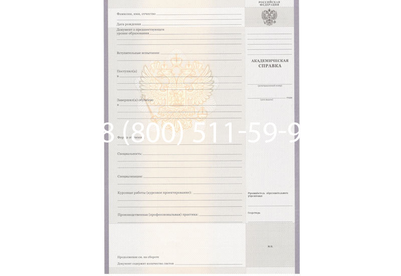 Купить Академическая справка образца 2010-2011 год для колледжа в Раменском Купить Академическая справка образца 2010-2011 год для колледжа в Раменском